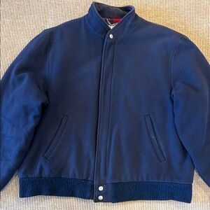 Vintage 90’s LL. Bean Men’s XL Plaid Lined Wool Navy Bomber Jacket USA